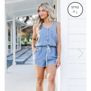 Walking Away Chambray Romper